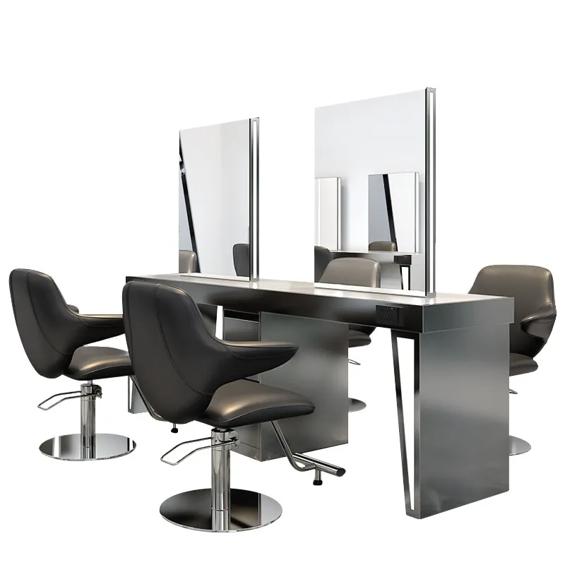 hair salon special with cabinet integrated hair cutting mirror, hairdressing salon fashion perming and dyeing table