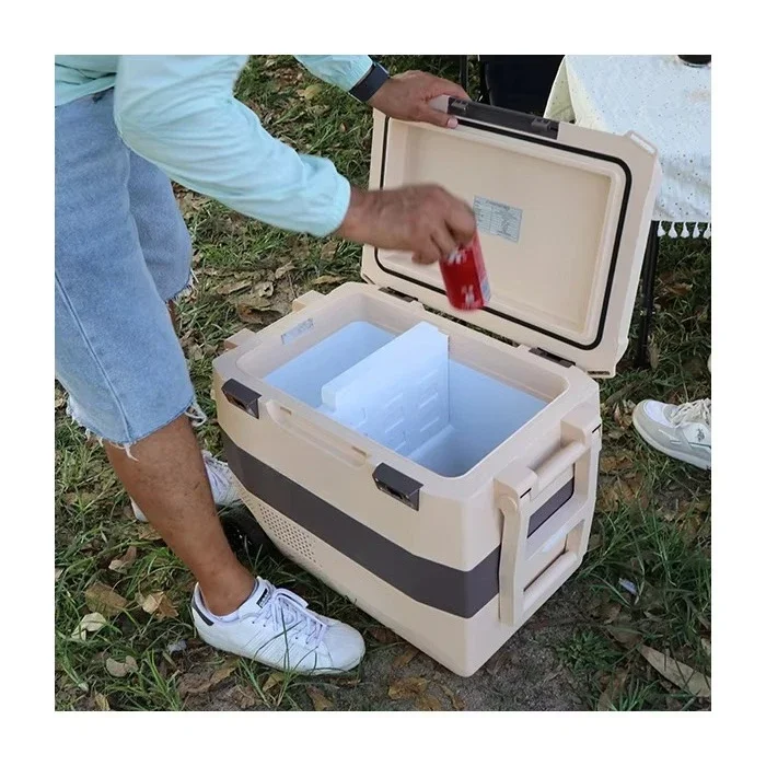 Wholesale 12V 24V Portable Freezer Battery Mini Fridge 57L Outdoor Refrigerator With Compressor & Power Station Ice Maker Type