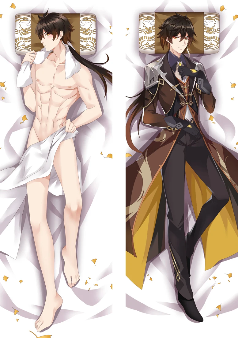 

60x180cm 2WAY/WT Design Game Genshin Impact Zhongli Male Otaku Hugging Body Pillow Case Pillowcase Cover Home Bedding Decorative