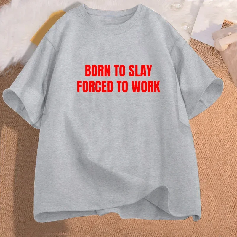 تيشيرتات نسائية بأكمام قصيرة مطبوع عليها حروف ملابس جمالية للسيدات ملابس هاراجوكو بأكمام قصيرة غير رسمية