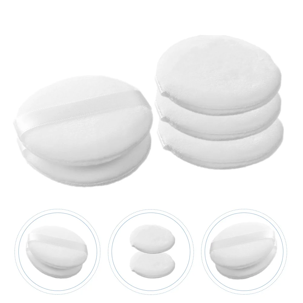 

5 Pcs Makeup Puff Loose Powder Puffs for Face Girl Pad Tool Tools White Accessory Small Rounded Miss