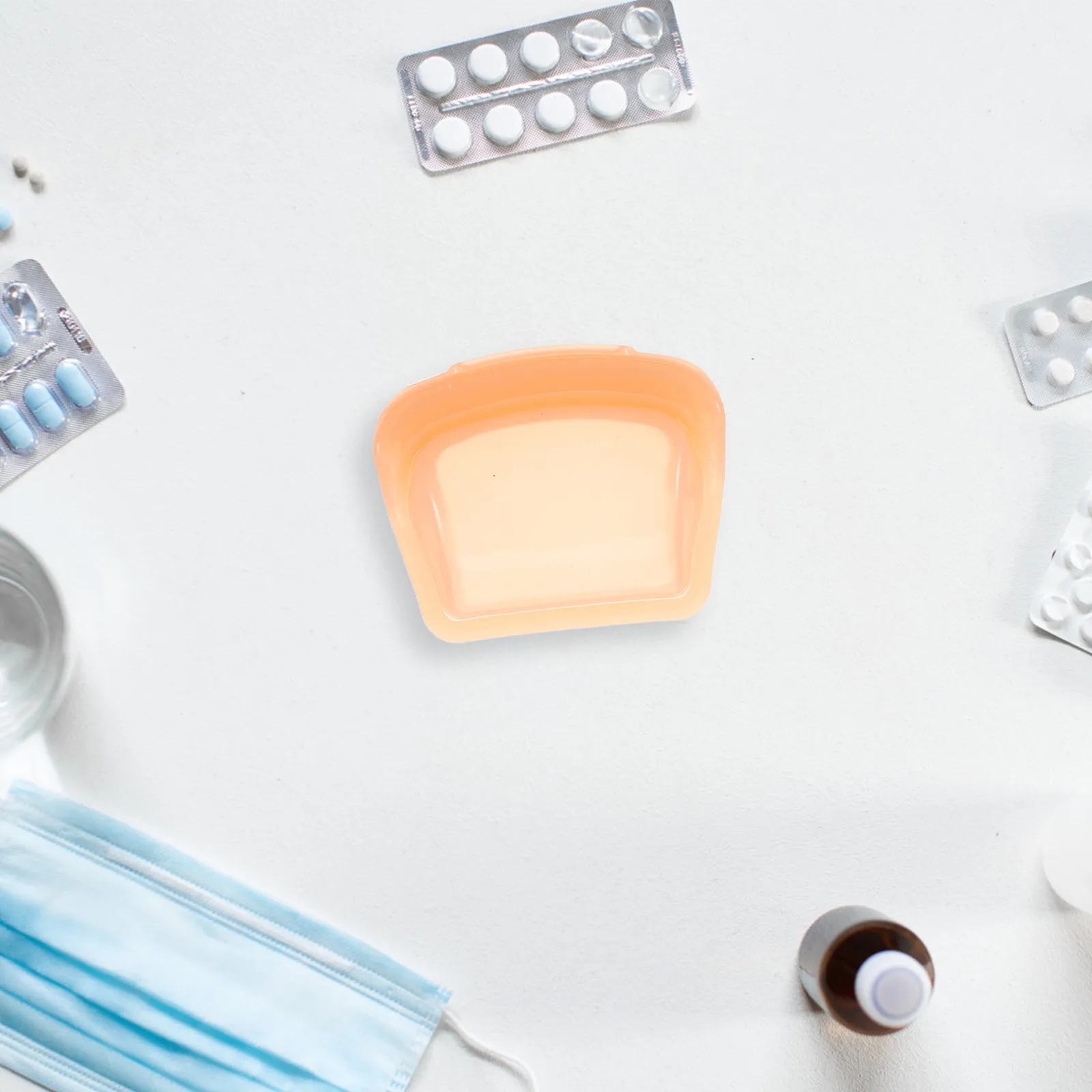 

4Pcs Reusable Silicone Medicine Pouches Small Clear Travel Medication Organizer Portable Sealed Storage for Pills Vitamins