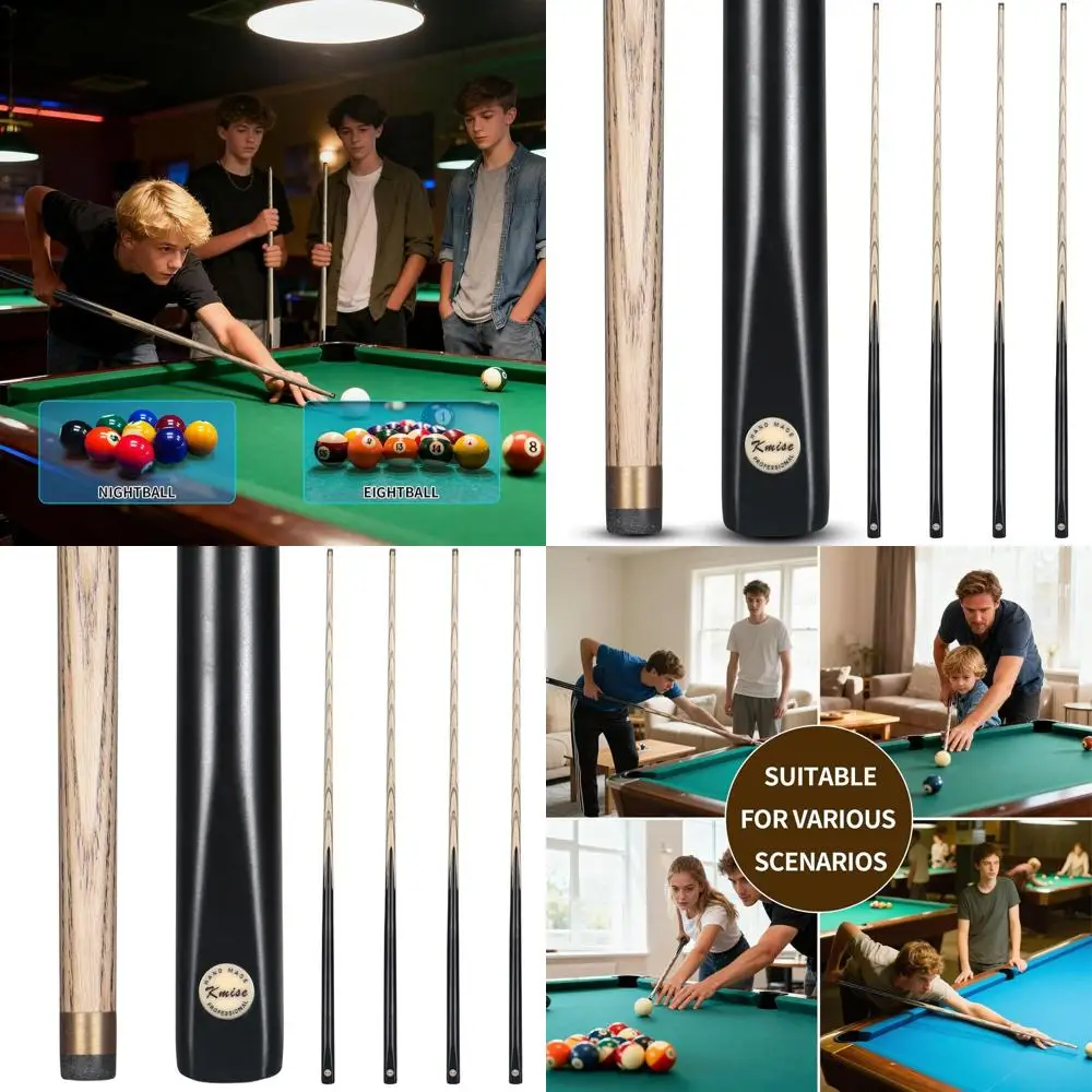 

Kmise 57-58 Hardwood Pool Cues, Set of 4/6/8, 20 oz, 13mm Brass Tips, Ideal for Home & Bar Billiards