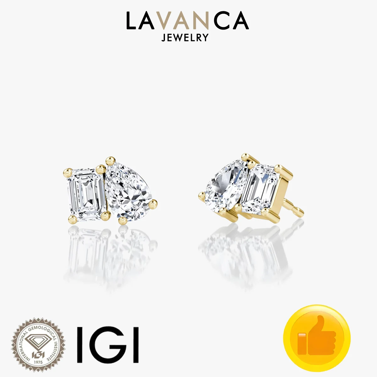 Pear and Emerald Cut Lab Created Diamond Earrings CVD/HPHT Lab Diamond Stud Earrings Fine Jewelry For Women Best Sellers