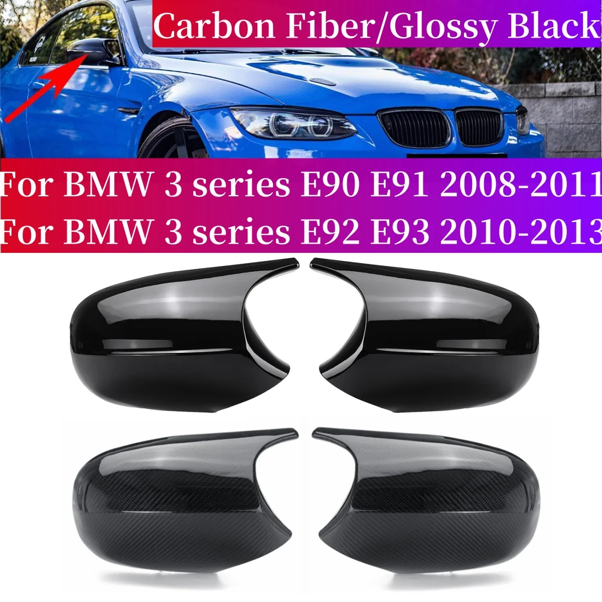 Rückspiegel Kappen Ersatz Seite Flügel Spiegel Abdeckung Kappe Shell Für BMW E90 E91 2008-2011 E92 E93 2010-2013 LCI Facelifted