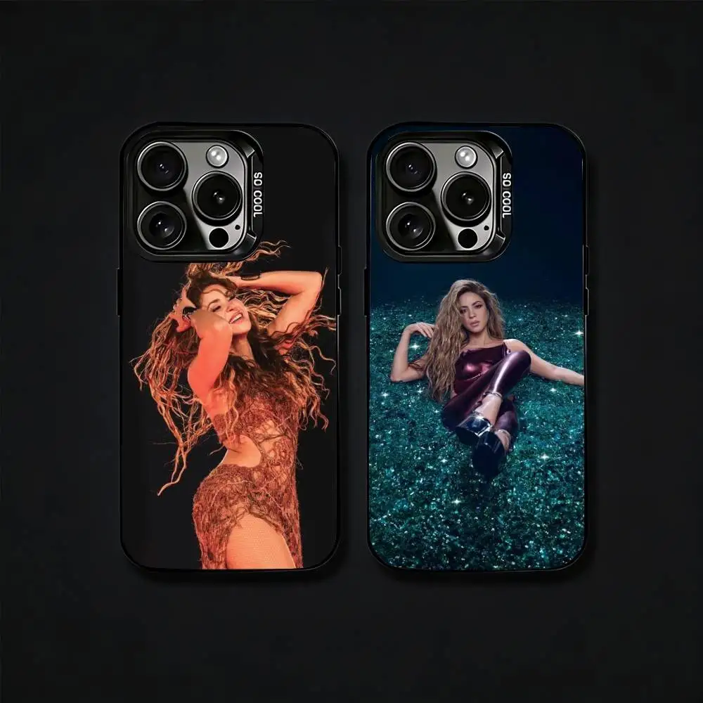 

Pop Singer S-Shakira Phone Case For iPhone17, 16,15,14,13,12 Pro Max Black Candy Matte Shockproof Cover