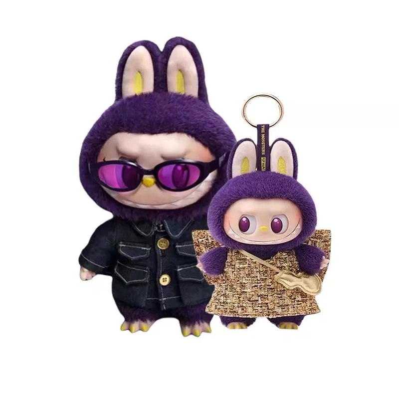 Genuine 17.5cm The Monsters Labubu X Pronounce Wings Of Fortune Doll Elevator Pendant 38cm Labubu Vinyl Doll Halloween Gift