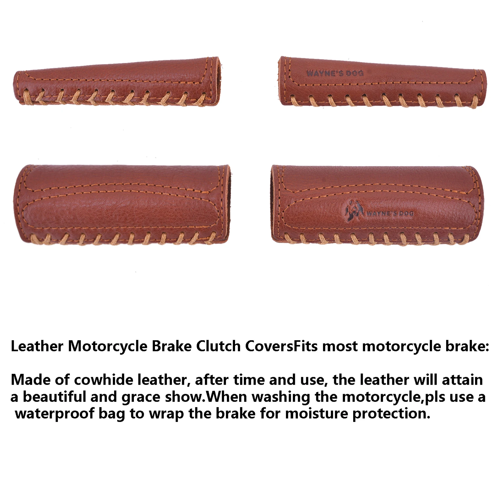 Handmade Leather Motorcycle Handlebar Grips Cover With Brake Clutch Lever Covers Biker Handle Lever Cover