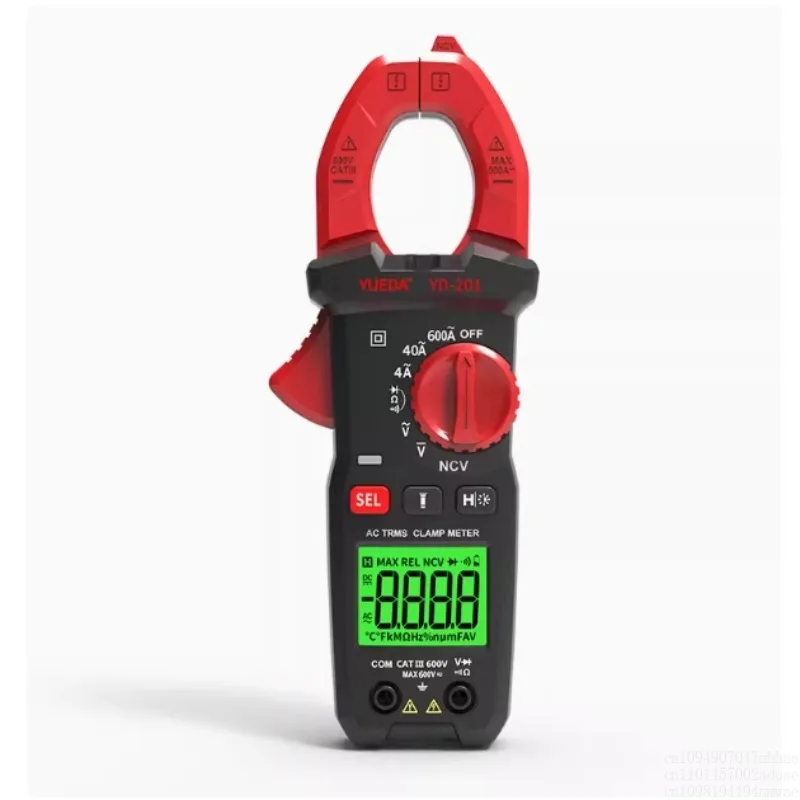 YD-202 Clamping Meter Dual Color Screen Multimeter Digital High Precision Fully Automatic Burn Proof Clamping Ammeter Universal