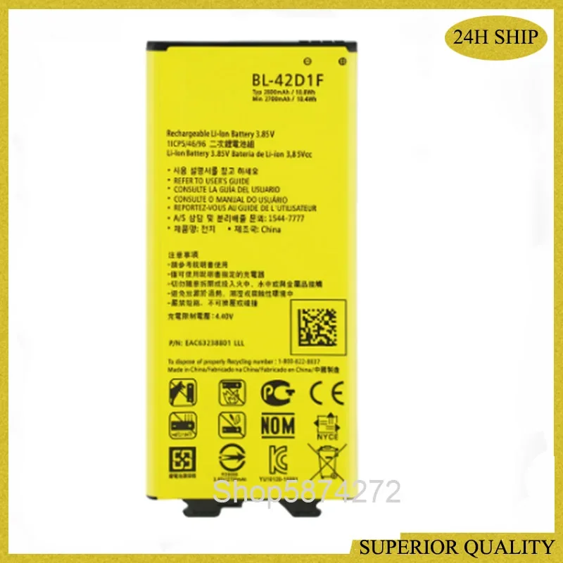 1PC BL-42D1F For LG G5 US992  VS987 Battery  H850 H830 H820 H840  H868 H831 F700S F700K H860N H960 LS992 2800mah New