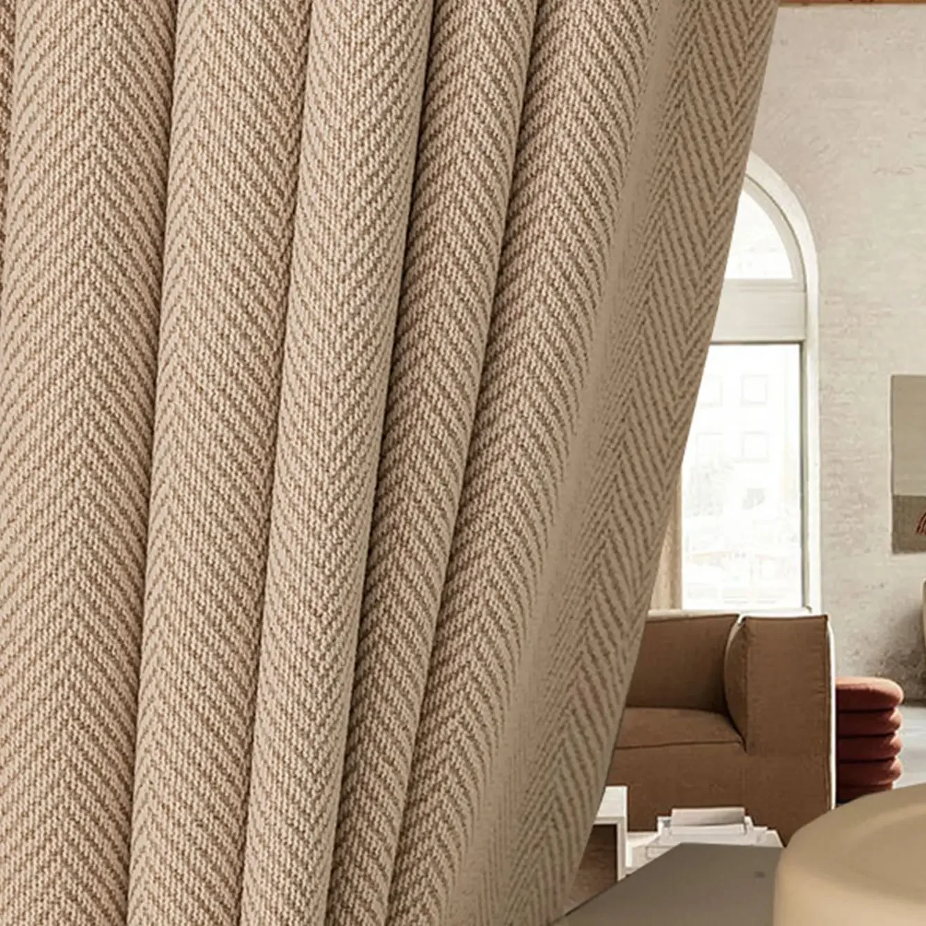 

Luxurious Blackout Curtains with Textured Design Thermalinsulated Noise Reducing Privacy Enhancing Instalation for Bedroom