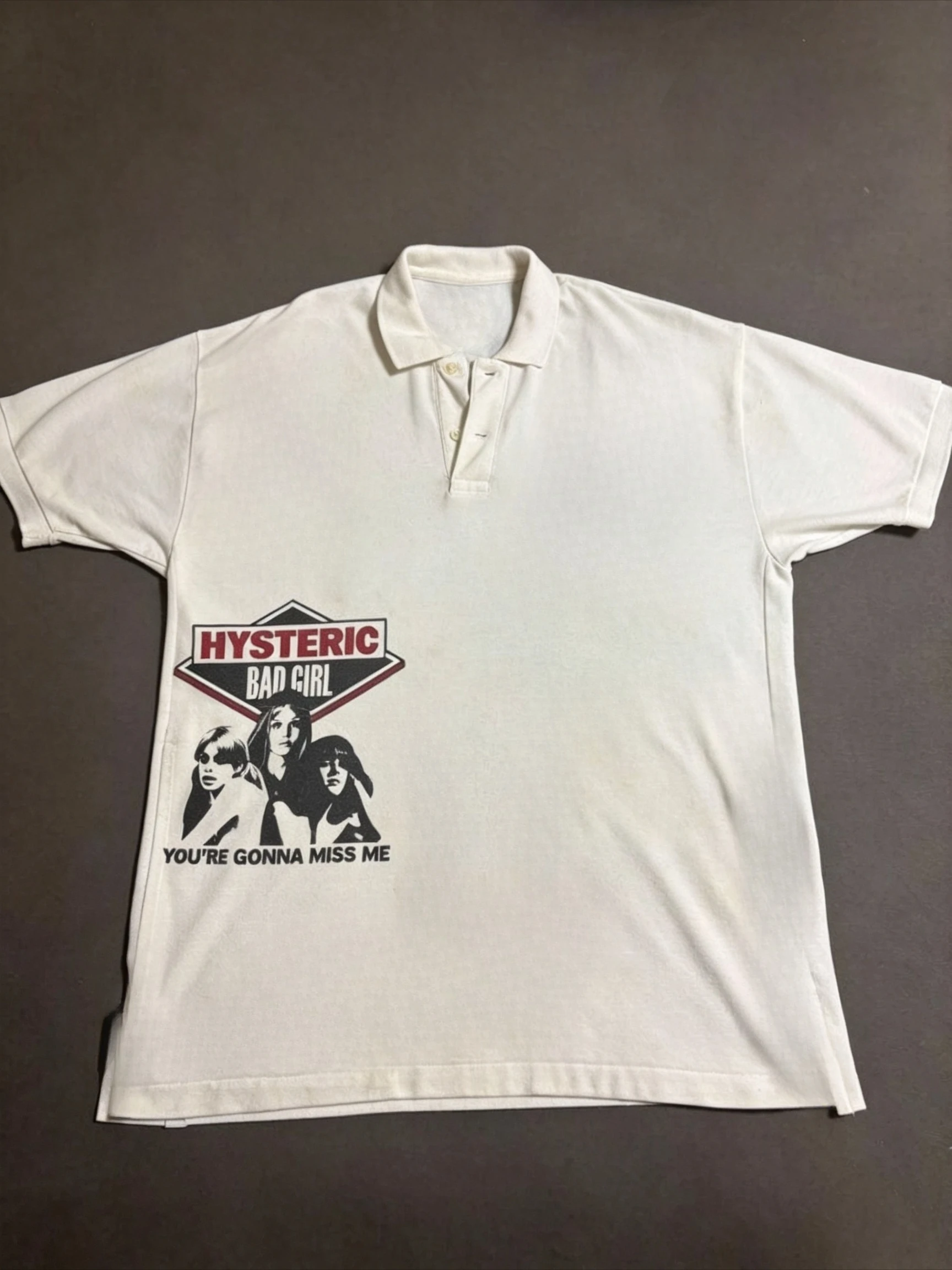 Hysteric Glamour „HYS GIRL“ Mehrfarbig Bedrucktes Poloshirt Schwarz Oversized Sommer Neu Damen Vintage Atmungsaktives T-Shirt Streetwear – Detail 2