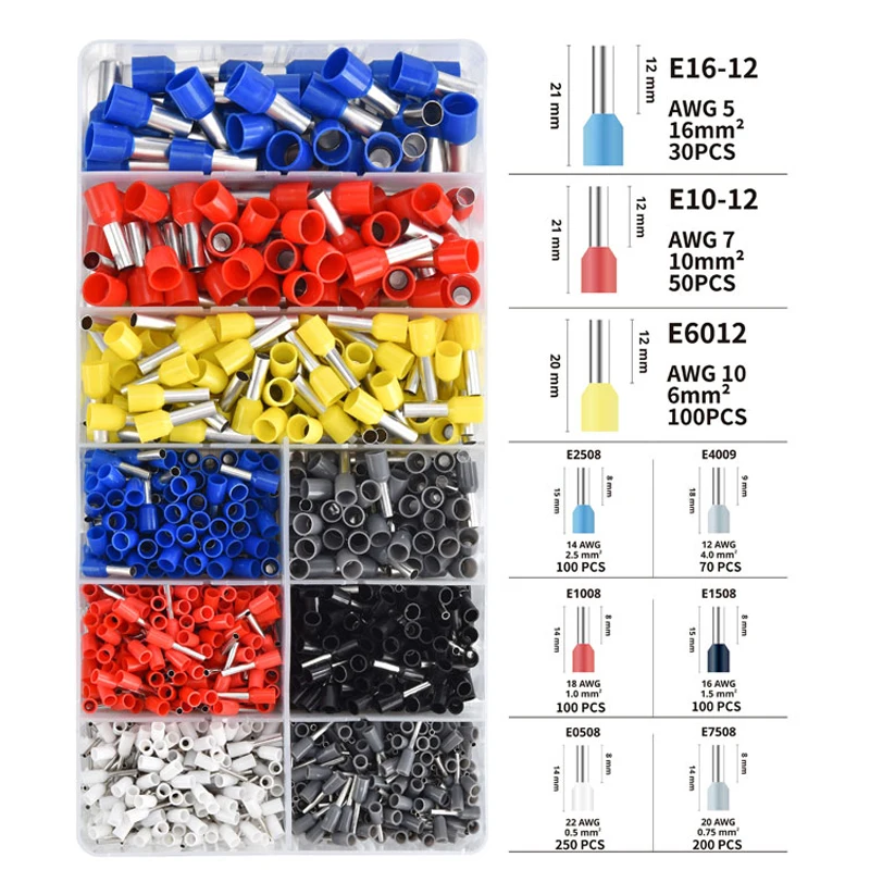 Imagem -06 - Kit Alicate de Friso Virola de Fio Mangas Terminais Tubulares Braçadeira Ferramentas 0.0816 mm ² Fio Crimper Conjunto Elétrico Doméstico Hsc8 166