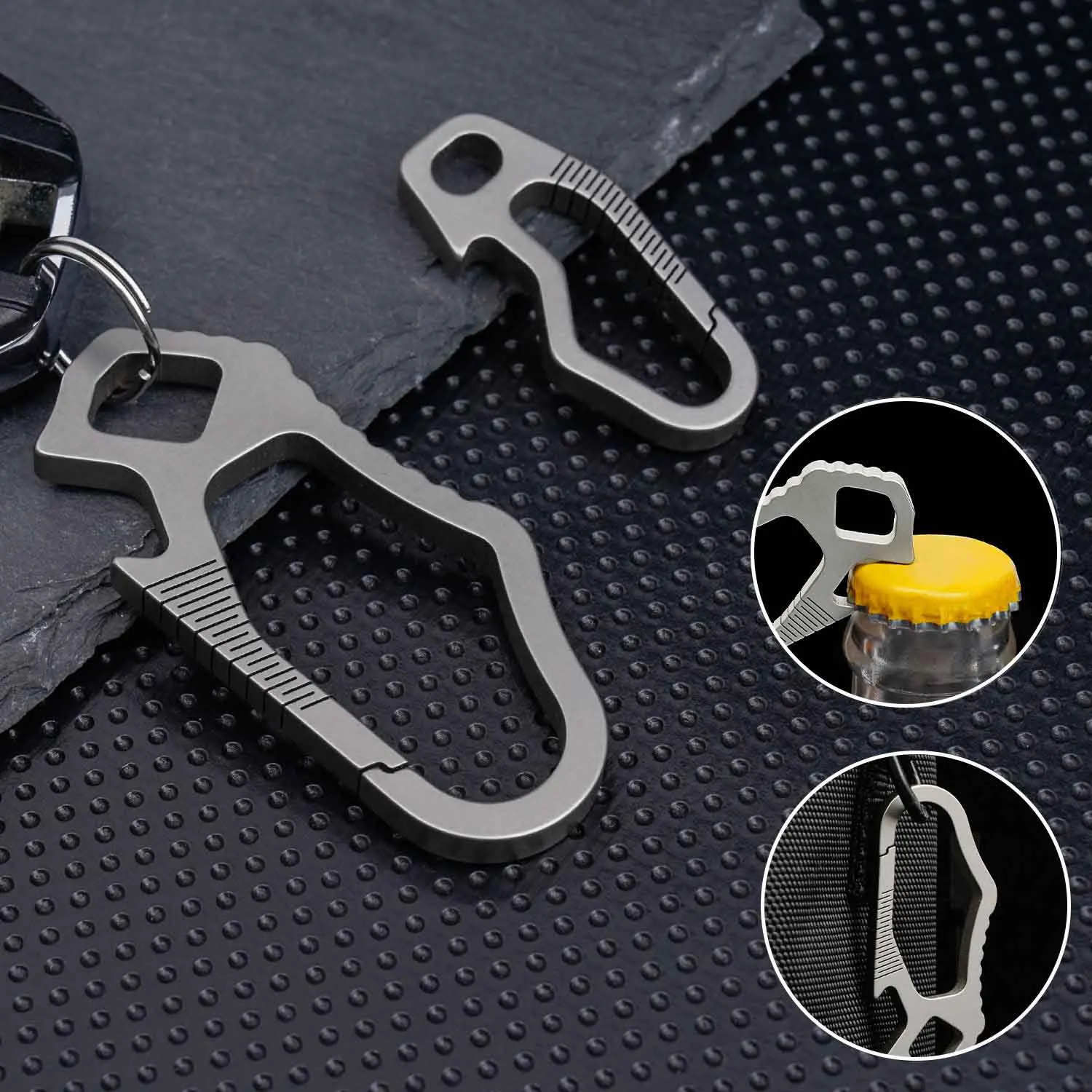 Simple Universal High Elasticity Keychain Titanium Alloy Car Key Rings Super Lightweight Buckle Pendant EDC Tool Bottle Opener
