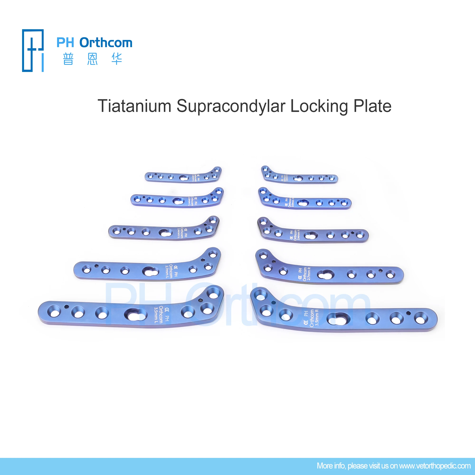 

DFO PH Orthcom 3+4 Holes Titanium Supracondylar Locking Plate Left and Right Implant Veterinary Pets Orthopedic Surgical