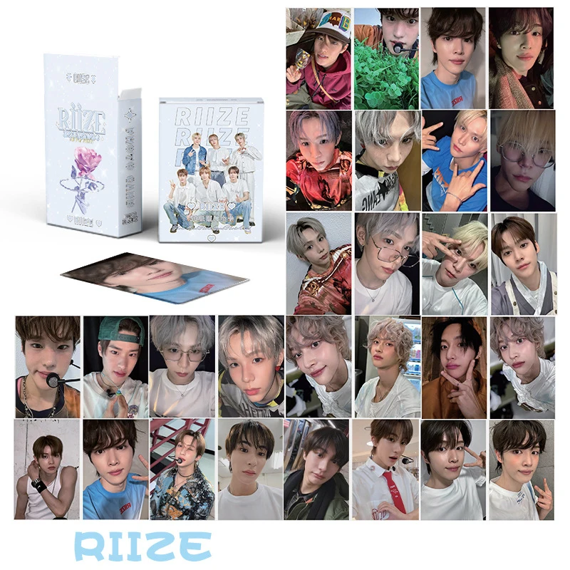 50Pcs/Set KPOP ATEEZ RIIZE ZB1 ITZY Boxed Laser Lomo Cards NMIXX Babymonster BINI IU Wonyoung Winter Taeyong Selfie Photocard