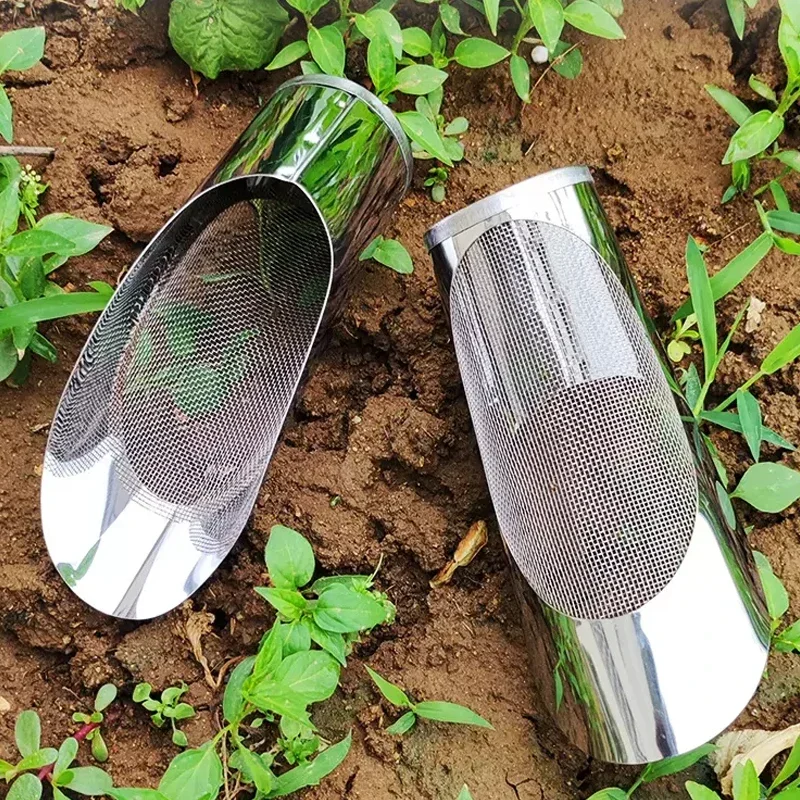 1PC Stainless Steel Shovel Household Pot Planting Succulent Plant Loosen Soil Transplanting Sieve Shovel Garden Hand Tools