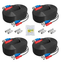 ANNKE-Cable de alimentación de Video para cámara de seguridad, Cable BNC RCA para cámara CCTV y DVR, Cables de vigilancia de sistema CCTV, 4x100 pies, 30M