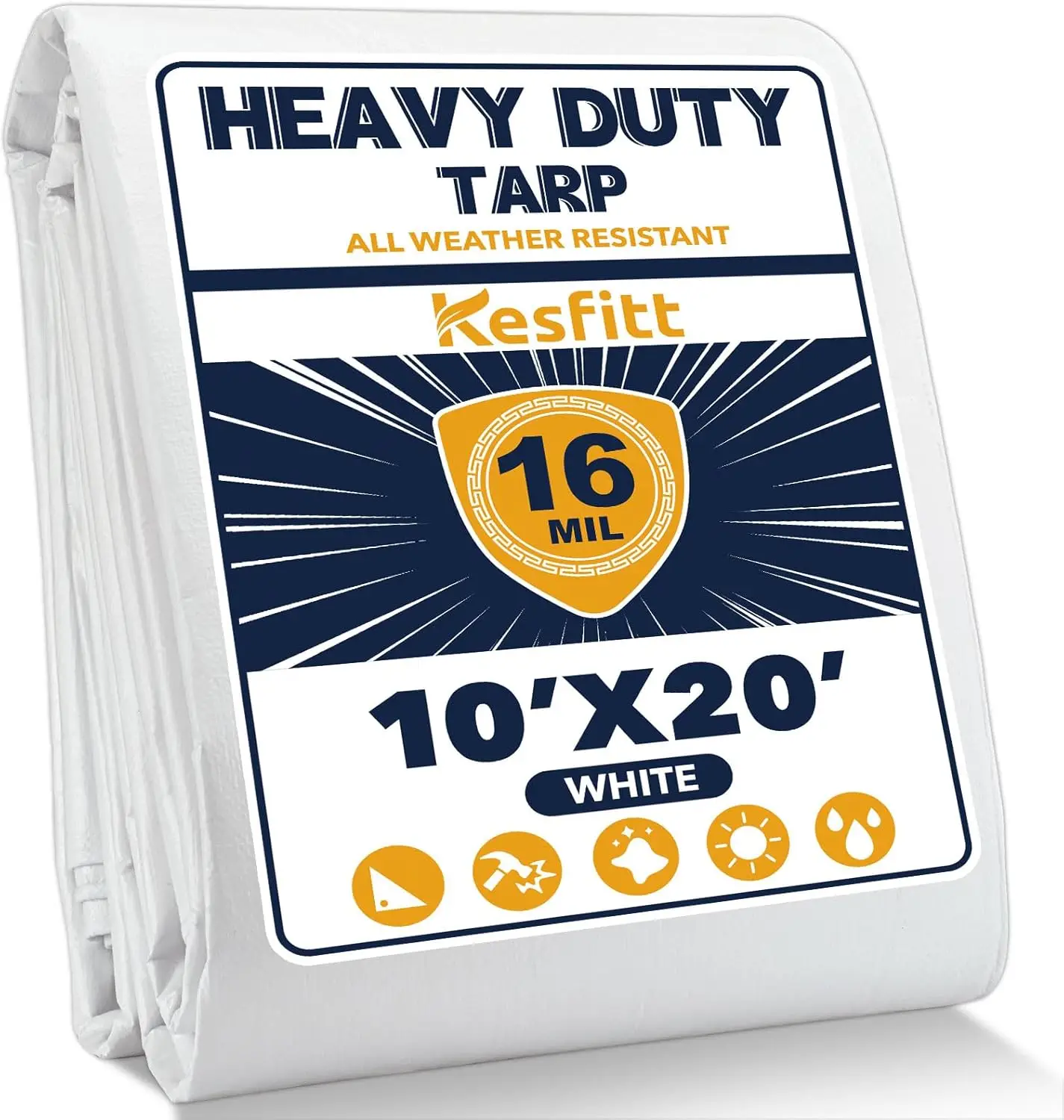 

Tarp Heavy Duty Waterproof 10x20FT,16 Mil Thick Tarps Tear&Fade Resistant,UV Resistant,Poly Tarp Cover with Grommets and