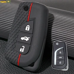3 Button Silicone Remote Smart Car Key Chain Ring Cover Case Shell Protector For Toyota Auris Corolla Avensis Verso Yaris Aygo