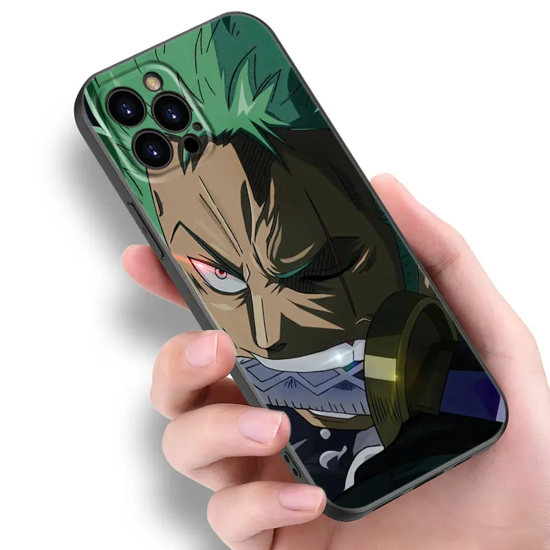 O-One Piece Roronoa Zoro Phone Case For Apple iPhone 12 13 Mini 11 14 15 Pro XS Max 7 8 Plus X XR SE 2020 2022 Black Case