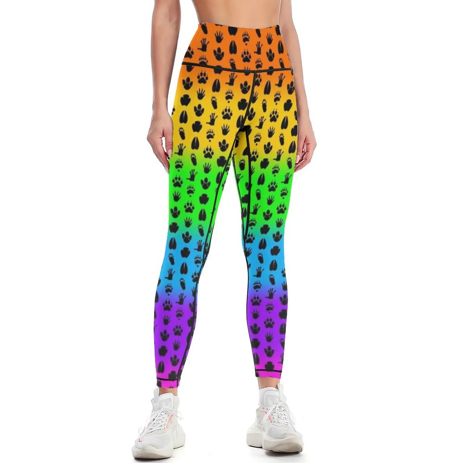 

Rainbow animal tracks Leggings Fitness's gym clothes Golf wear sporty woman push up Women's sports Womens Leggings