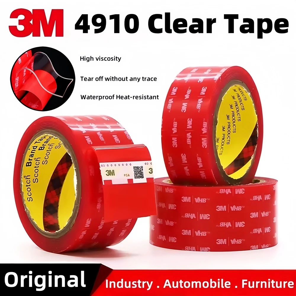 3M VHB Tape 3M 4910 Klar Tape 3M Doppelseitiges Montagetape Wasserfester Schaumstoffklebstoff Speziell für Automobile Autos Haus & Büro Spurenloses Doppelseitiges Montagetape