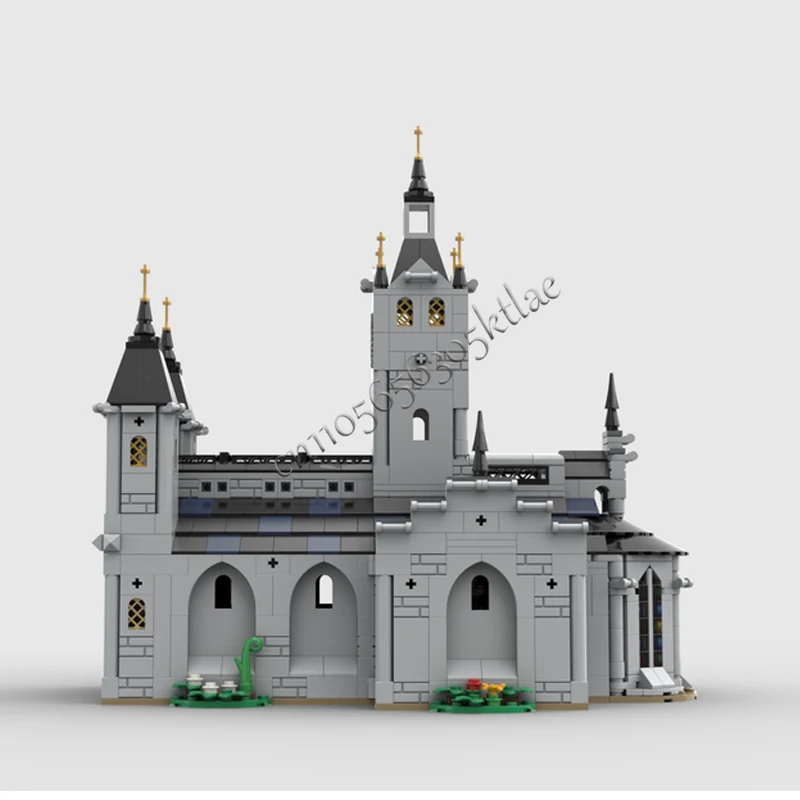1445 ELEMENTÓW Popularny MOC Średniowieczny Model Kościoła do Samodzielnego Montażu, Klocki Edukacyjne DIY, Zabawki dla Dzieci, Prezent Niespodzianka