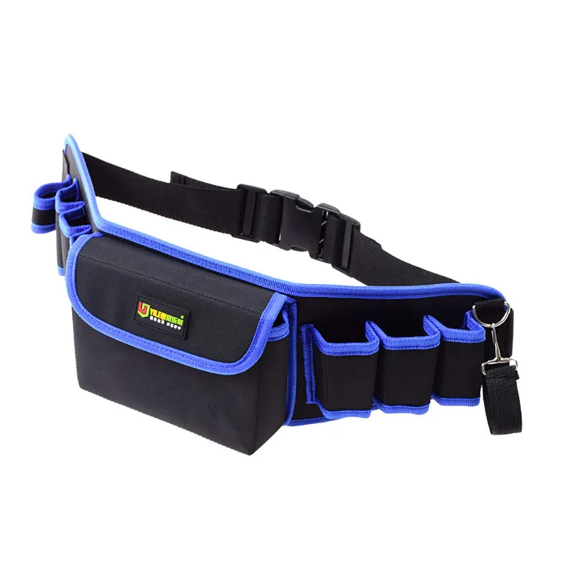 Tool Bag With Cover Tool Belt For Screwdriver Pouch Durable Waist Tool Holder Adjustable Electric Drill Bag（Blue）