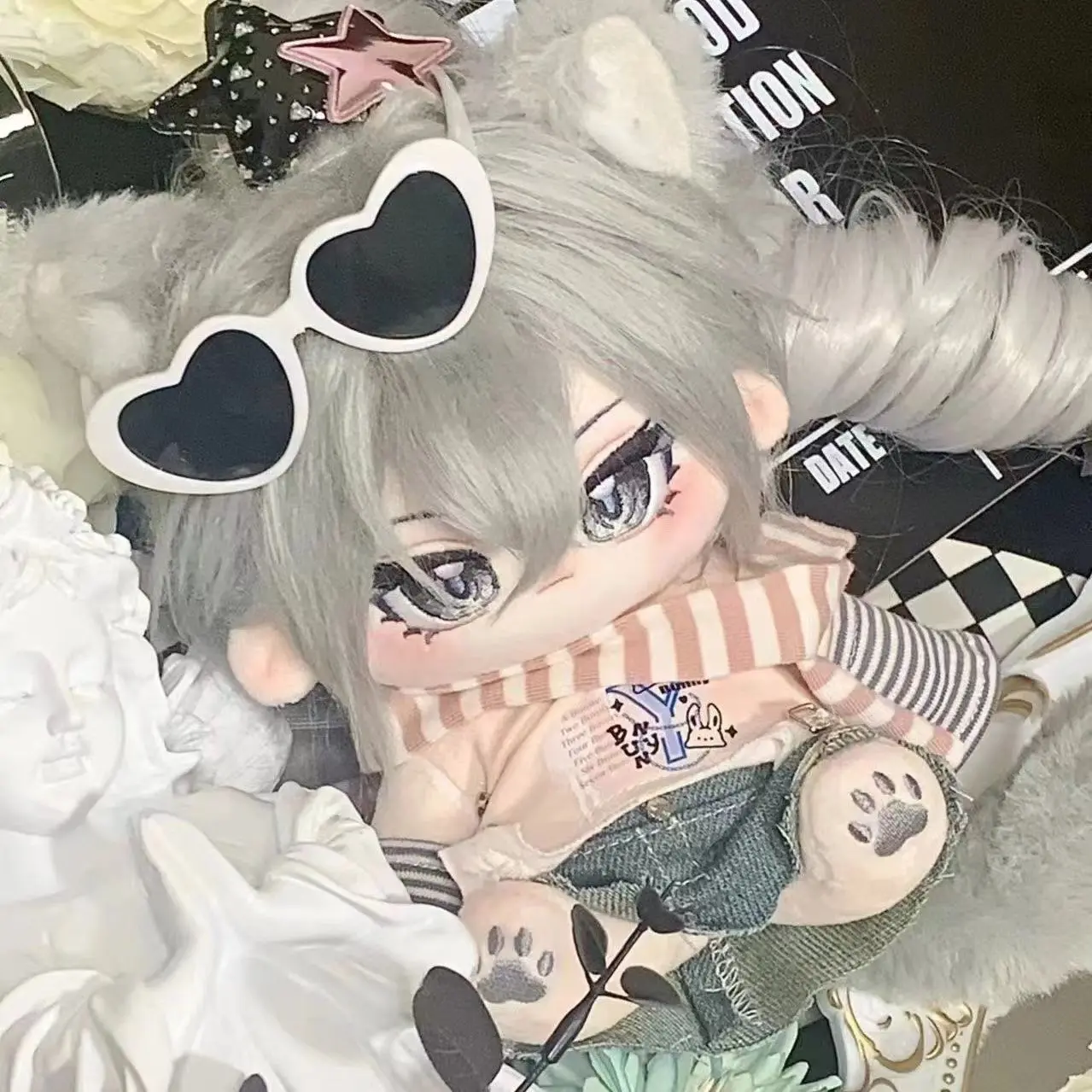 

Stuffed 20cm Game Anime Honkai Star Rail Panna Cotta Cub Silver Wolf Body Plush Doll Toy Soft Dress Up Cotton Kid Gift