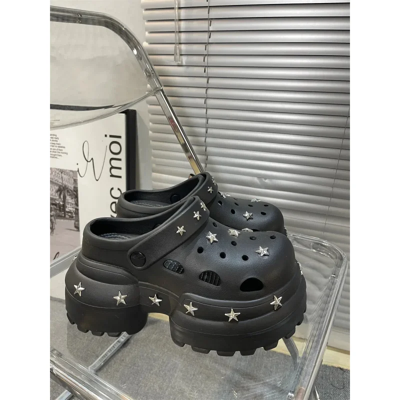 Cute Star Platform Clogs for Women Soft EVA Thick Sole Slip On Slippers Lightweight Indoor Outdoor Beach Casual Shoes