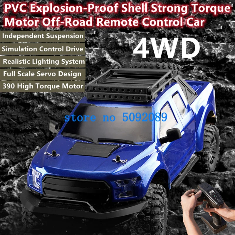 

4WD Professional Off-Road Electric RC Car Truck 1:16 Simulated Lighting Group PVC Shell Steer Engine Remote Control Truck Model