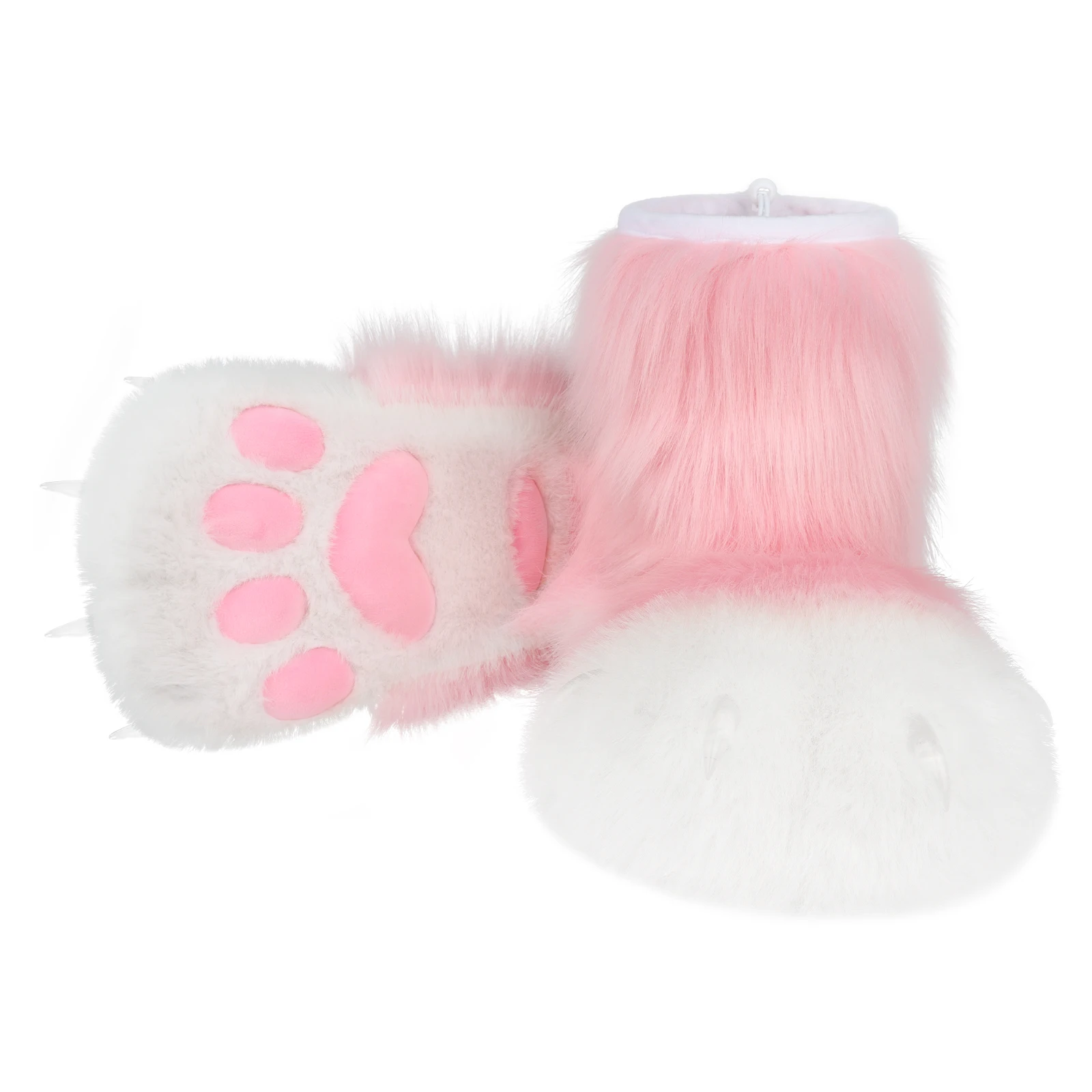 Pelzige Tierpfote Hausschuhe Fuzzy Stiefel Katze Fuchs Wolf Bär Klaue Schuhe Cosplay Kostüm Zubehör – Detail 8