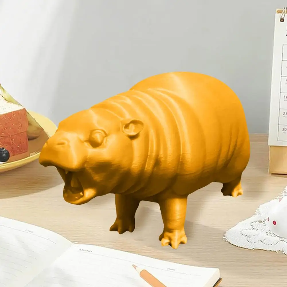 Whimsical Home Decor Realistic Hippo Sculpture with Exquisite Details Desktop Figurine Decor for Home or Office for Hippo