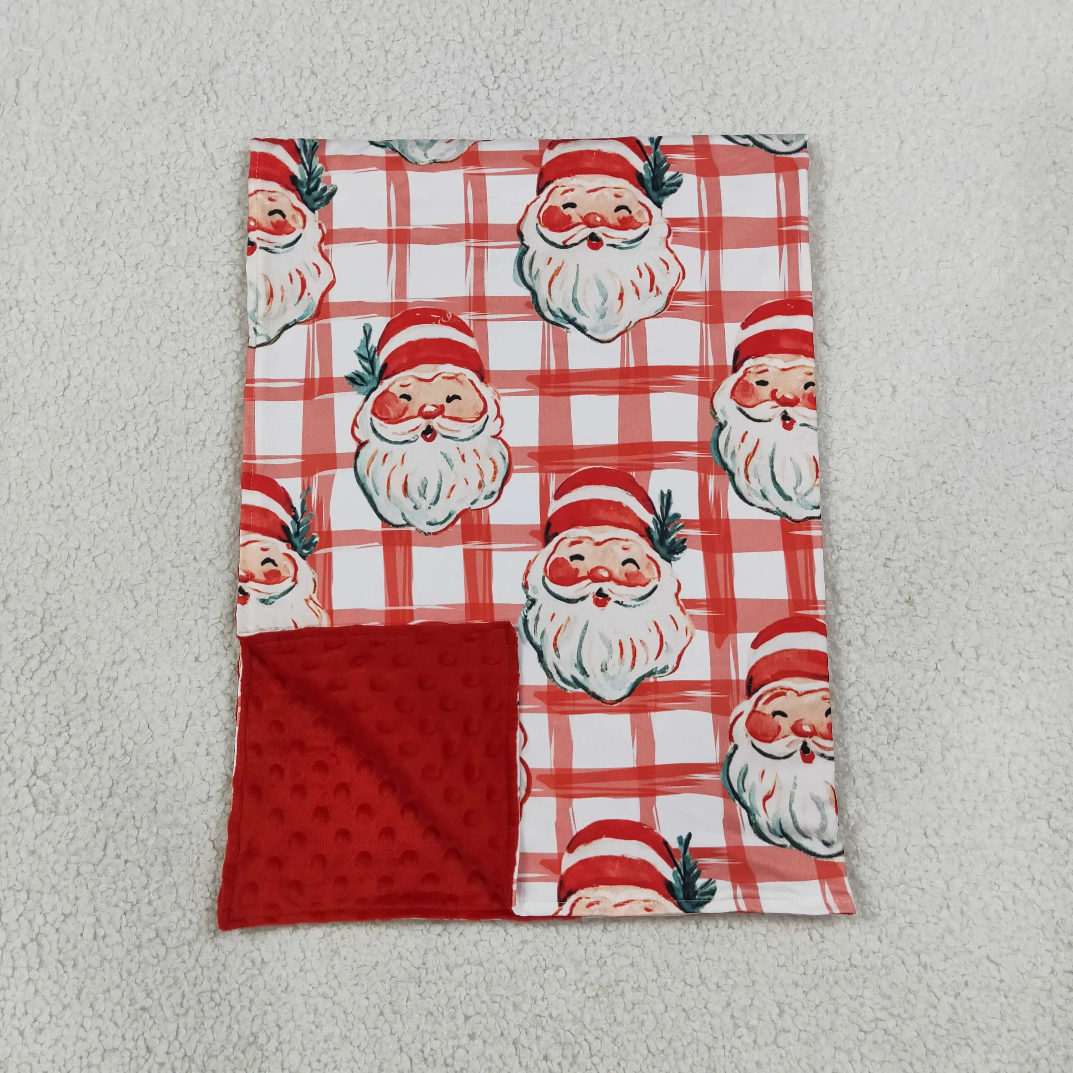 Wholesale Toddler Boys Flannel Red Blanket Baby Girl Children Thin Quilt Kids Christmas Plaid Bedding Fleece