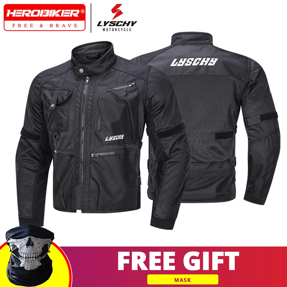 

LCYCHY Summer Breathable Motorcyclist Jacket Men's Biker Jacket Anti Fall Moto Motocross Protection Gear Motorcycle Cloth