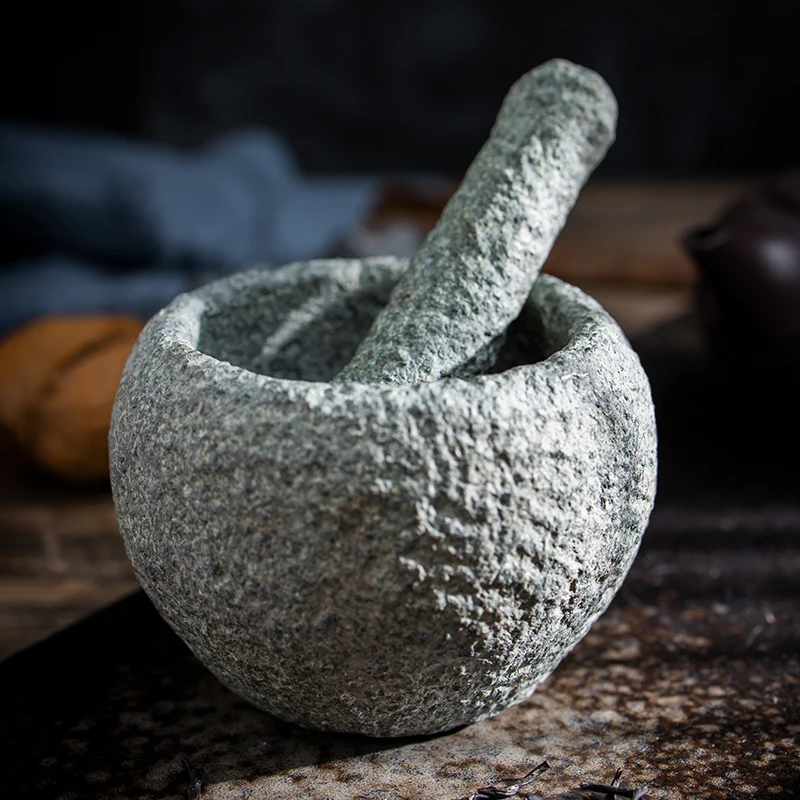 Stone Mortar and Pestle for Spices Herbs Mini 7cm Spice Crusher Bowl for Cooking Kitchen & Home Decor Tea Pet TeaSet Accessories