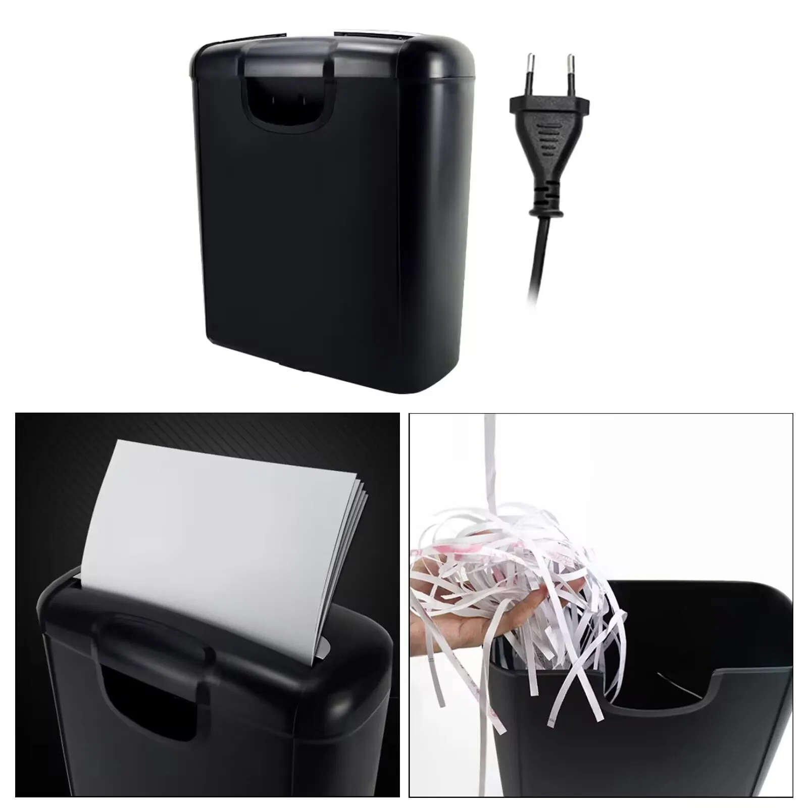 220V Paper Shredder Electric Document Shredder 10L Paper Cutter Strip Mini Super Shredding  Paper Crusher Office Home 180W