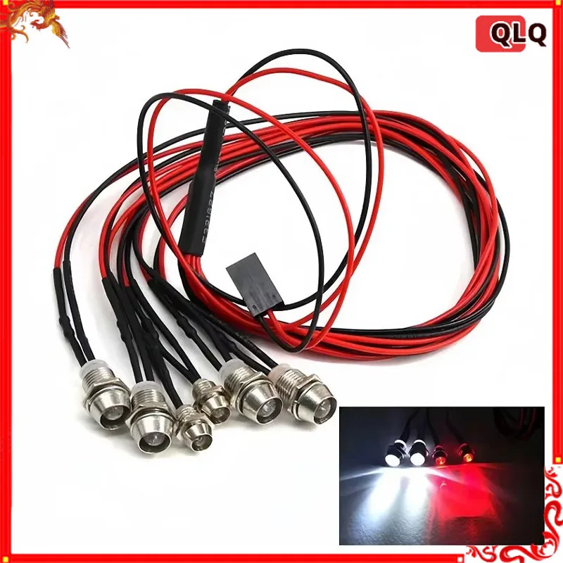 Rc Headlights 2/4/6/8 Red White 3/5mm Led Lights Rc Spotlight Remote Control Front And Tail Lights Used For Drone Fpv Aircraft