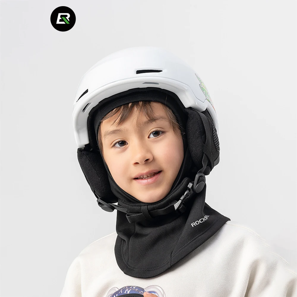ROCKBROS Child Fleece Hooded Face Warmer Cycling Balaclava Windproof Fleece Breathable Full Face Mask Kids Bicycle Scarves Hats view 2