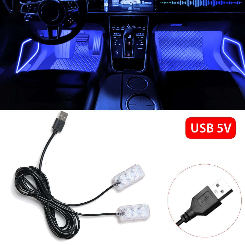 LED Auto Innen Umgebungs Fuß Streifen Licht Kit Zubehör Hintergrundbeleuchtung Auto Innen Umgebungs Lampen mit LED Rosa Licht