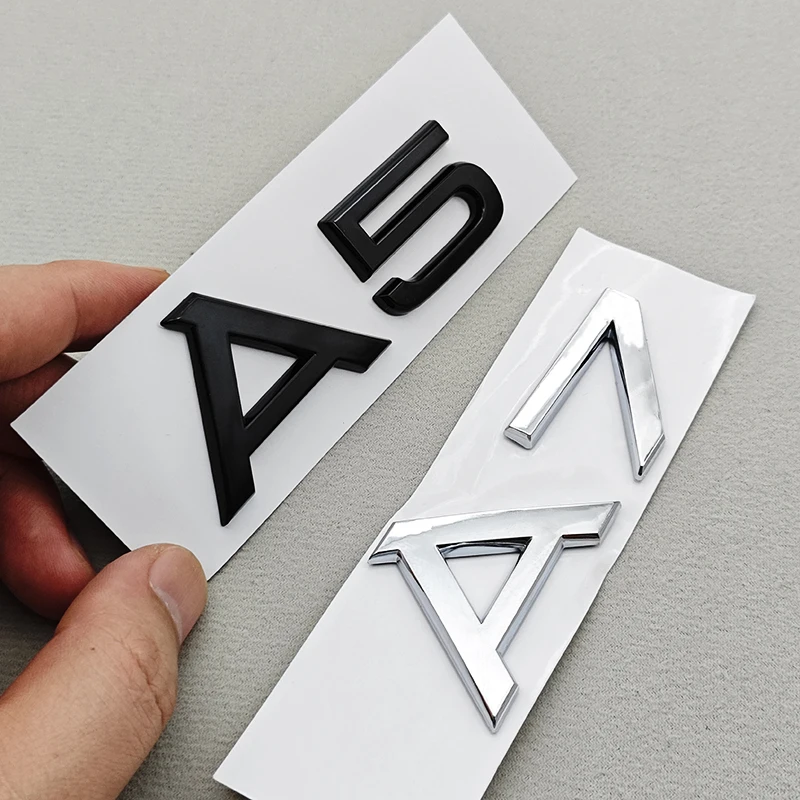ثلاثية الأبعاد ABS الأسود سيارة رسالة شعار A1 A2 A3 A4 A5 A6 A7 A8 الخلفية جذع شارة شعار مائي لأودي A1 2 3 4 5 6 7 8 ملصق اكسسوارات #6