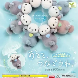 YELL Japan Original Kawaii Gashapon Figure Cute Aquarium Flocked Otter Capsule Toys Anime Figurine Doll Decor Gift