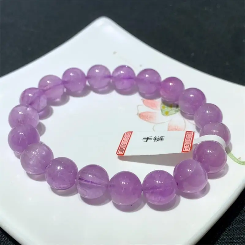 10MM Natural Kunzite Bracelet Colorful Gemstone Bead Strings Fashion Beautifully Jewelry For Men And Women 1PCS