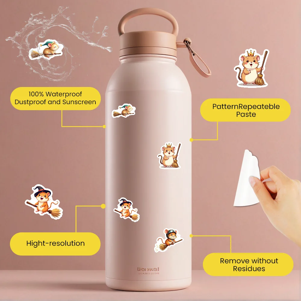 35pcs-100pcs Decals  Paper-made Stationerystickers 50pcs Witchstickers Colorful Self-adhesive Animalstickers for Laptopadornment