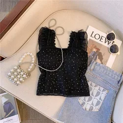 Summer New Lace Retro Camisole Top 2024 Short Slim Fit Design Feeling Niche Pure Desire Spicy Girl Top