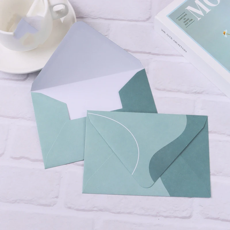 50pcs/lot Blue Green Envelope High-grade Small Business Supplies Invitations Postcards Giftbox Paper Message Wedding Envelopes
