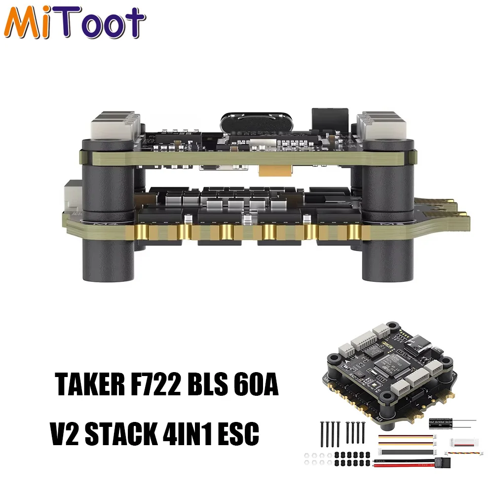 GEPRC TAKER F722 BLS 65A Stack V2 GEP-F722-HD V2 Flight Controller TAKER BLS 65A 4IN1 ESC 3-8S For FPV Racing Drone RC Quadcopte