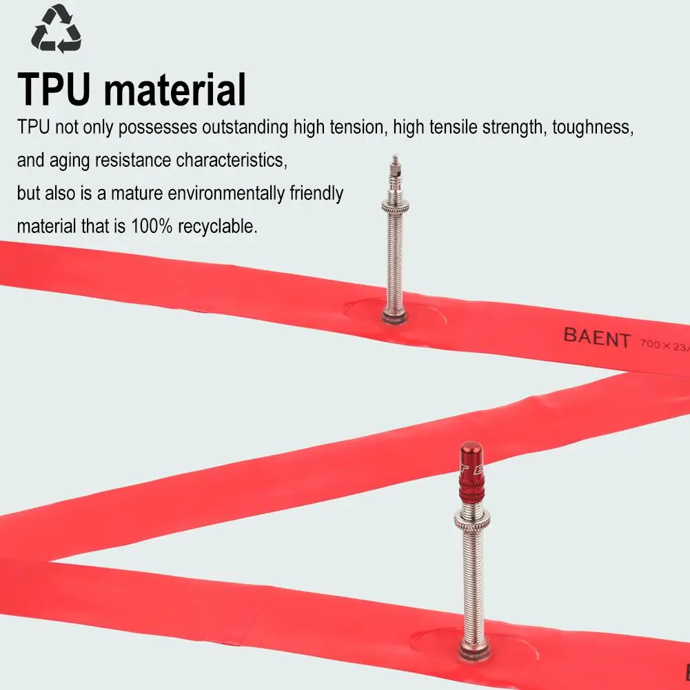 Multiple Sizes Ultra-light Mountain Road Bicycle Inner Tube TPU Leak-proof Inner Tube Lightweight Aluminum Alloy Valve