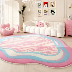 Pink Cute Living Room Carpet Special-shaped Dopamine Non-slip Plush Rug Home Decoration Irregular Bedroom Bedside Floor Mat 러그